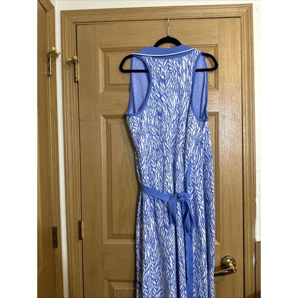 Diane Von Furstenberg DVF Target Wrap Dress Sweater XL Blue Preppy Coastal - Picture 8 of 8